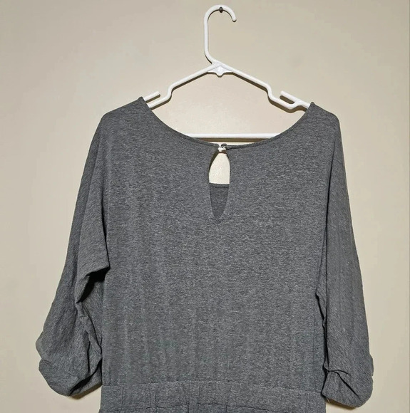 Soft Surroundings Jumpsuit Romper Women's Size Medium Stretch 3/4 Sleeve Gray - Picture 7 of 9